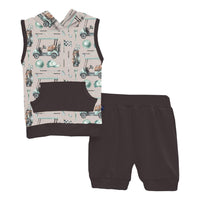 Kickee - Boy's Short Sleeve Hoodie Tank Set