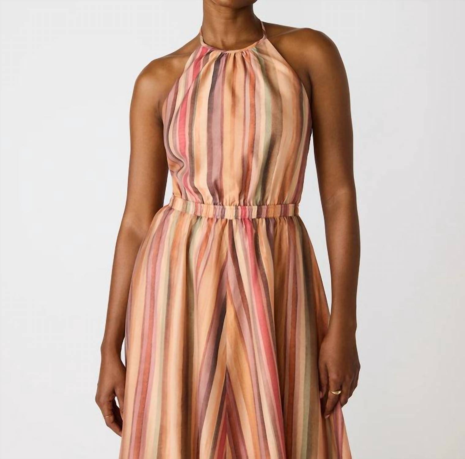 STEVE MADDEN Dalina Stripe Halter Dress in multi - women's dress - alternate view