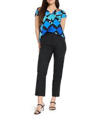 Nic + Zoe - Sea Glass Ruched Woven Top