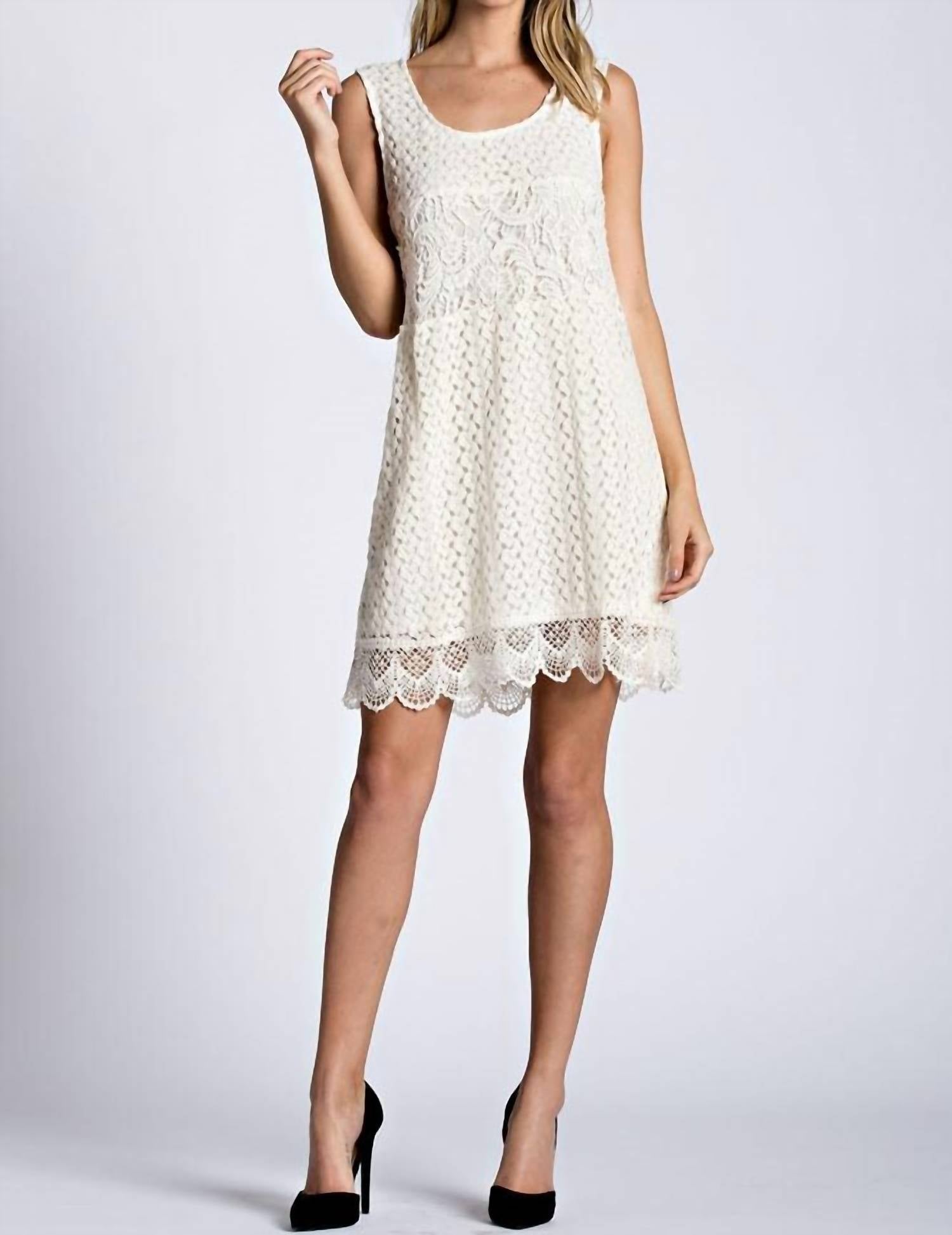 Kori - Lace Detailed Shift Mini Dress