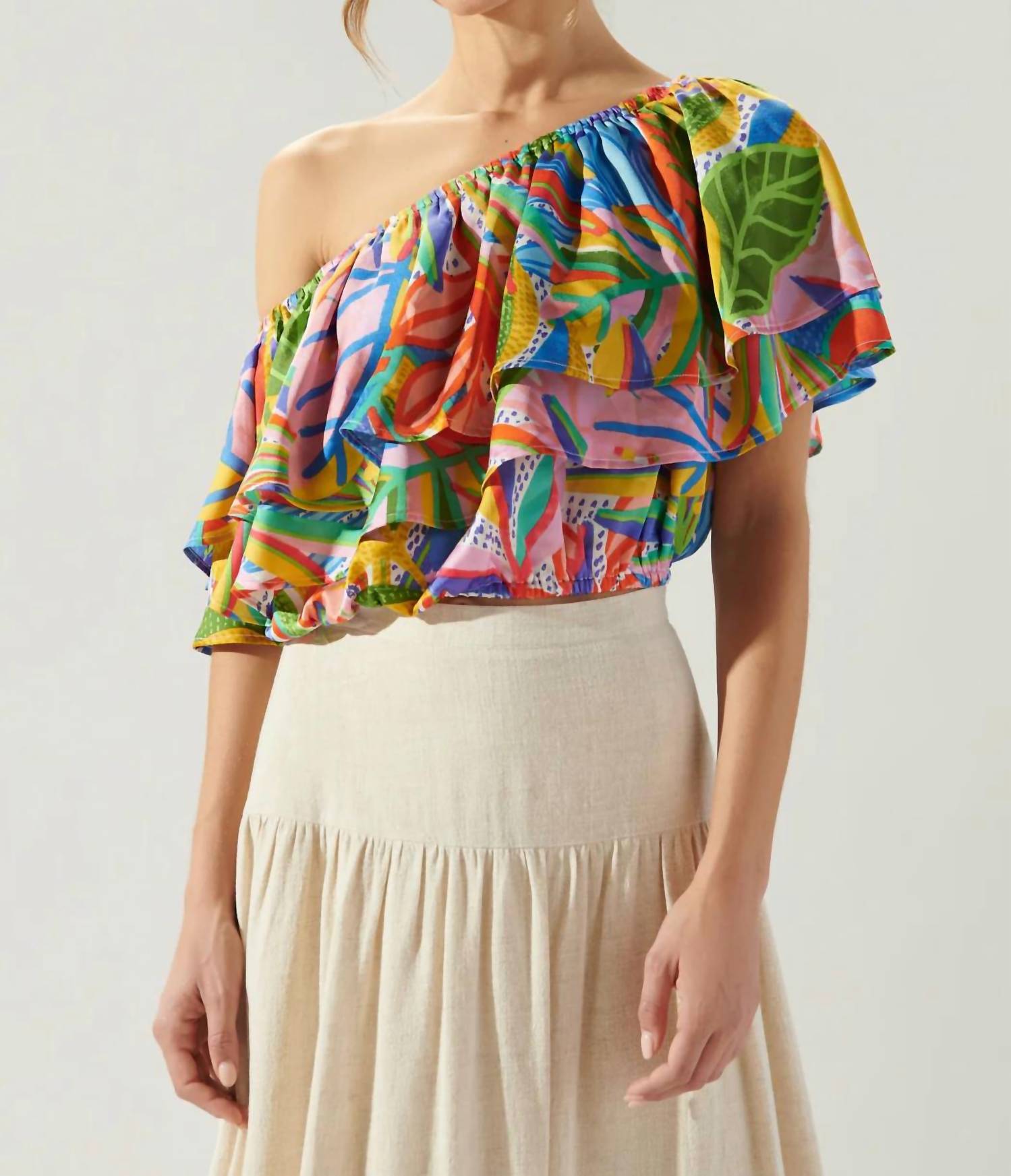 Sugarlips - Nadine One Shoulder Ruffle Blouse