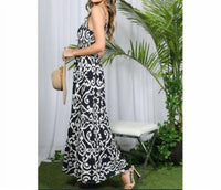 Vine & Love - Adjustable Straps Smocked Maxi Dress