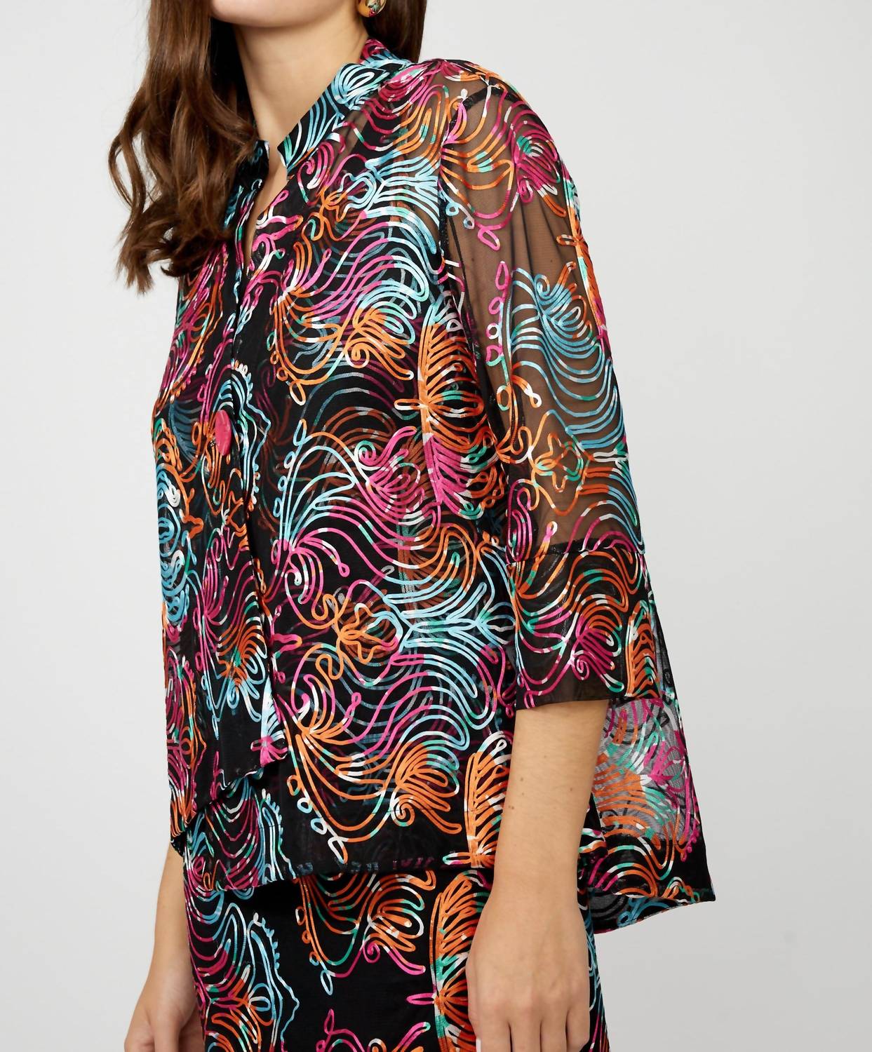 Frank Lyman - Abstract Lightweight Mesh Jacket