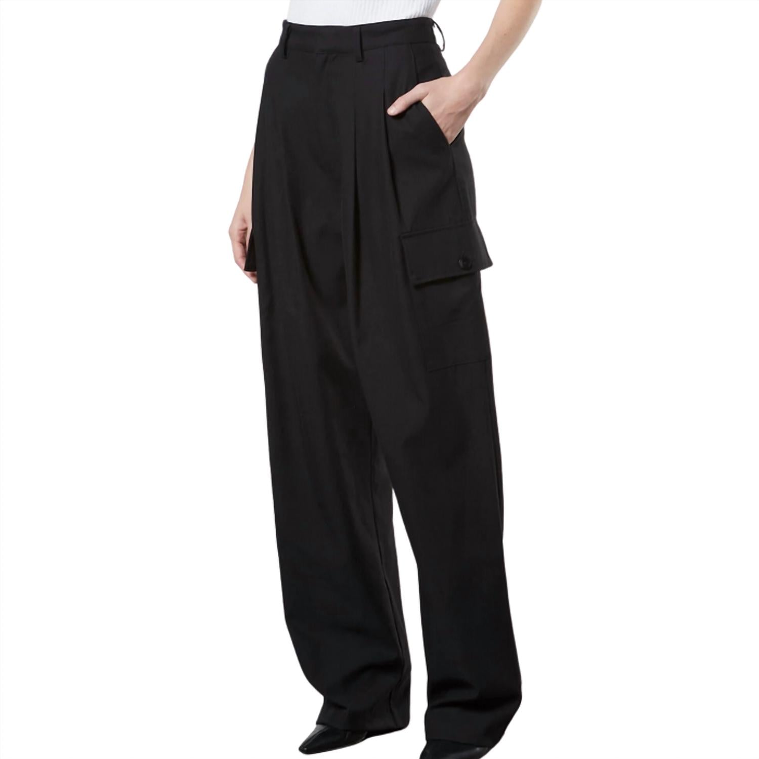 Enza Costa Women's Cargo Trouser in black - women's pants - alternate view