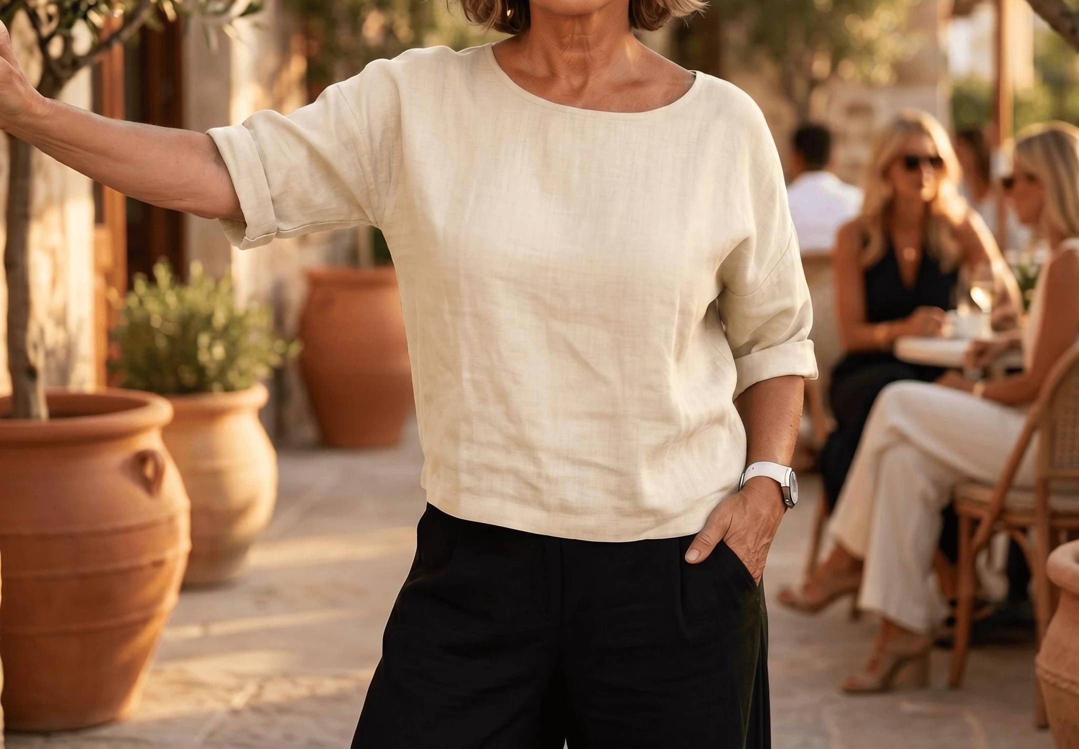 Made In Italy - Elisa Linen Top