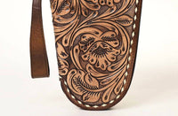 American Darling - Women's Full Hand-tooled Leather Pistol Case With Floral Carving