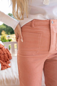 AnnieWear Muse Corduroy Wide Leg Pants in mauve - women's pants - view 4