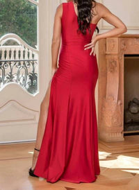 Jessica Angel - One-shoulder Illusion Fitted Cutout Jersey Dress