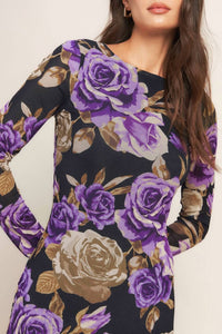 Flying Tomato - Floral Mesh Midi Dress