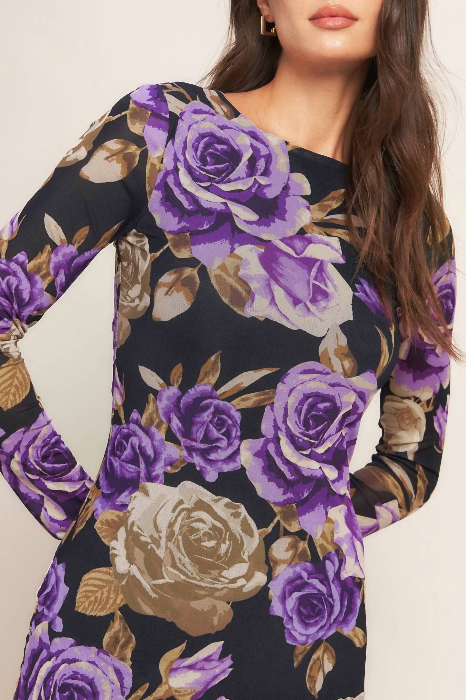 Flying Tomato - Floral Mesh Midi Dress