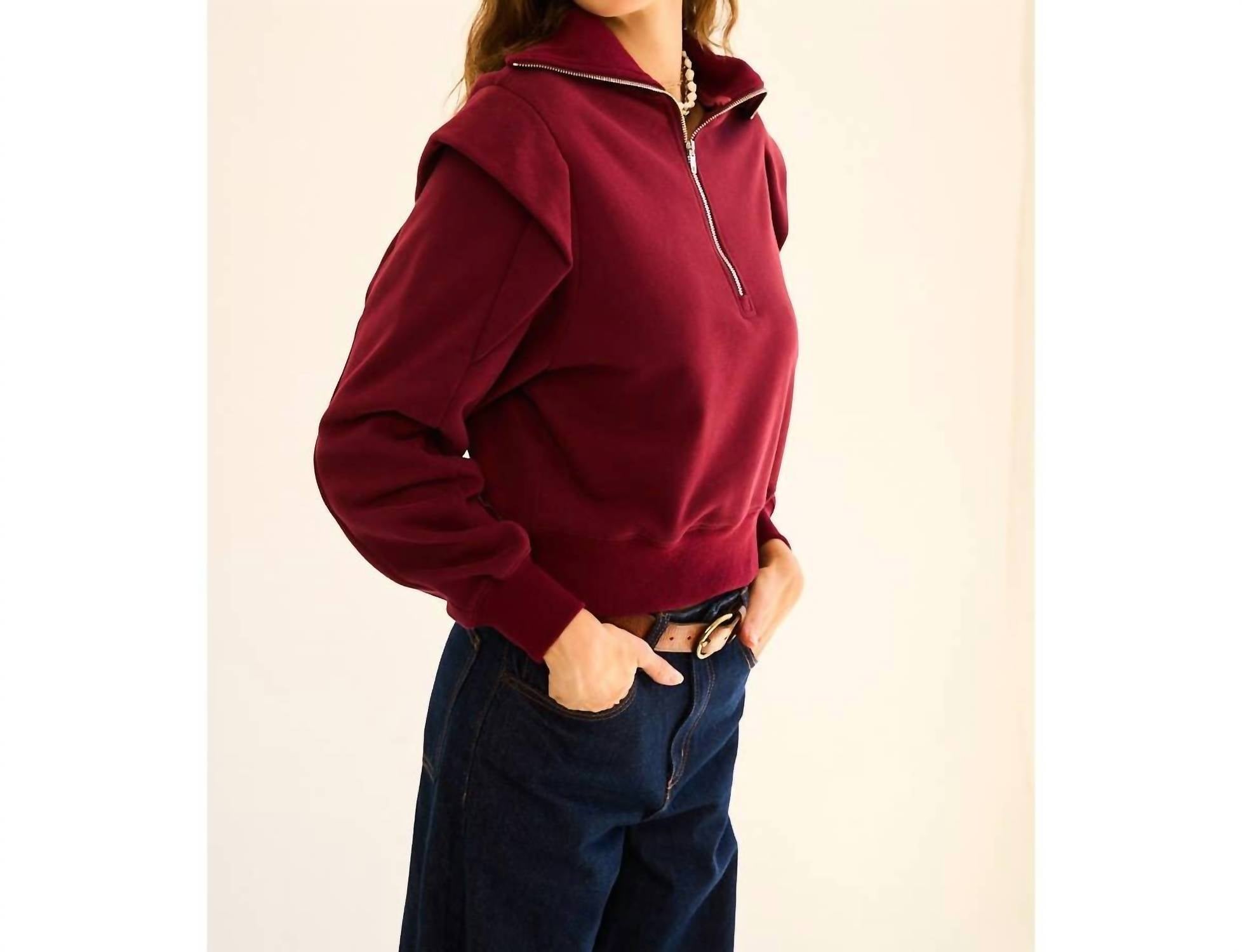The Greii - Mar Zip-Up Ruffled Sweatshirt