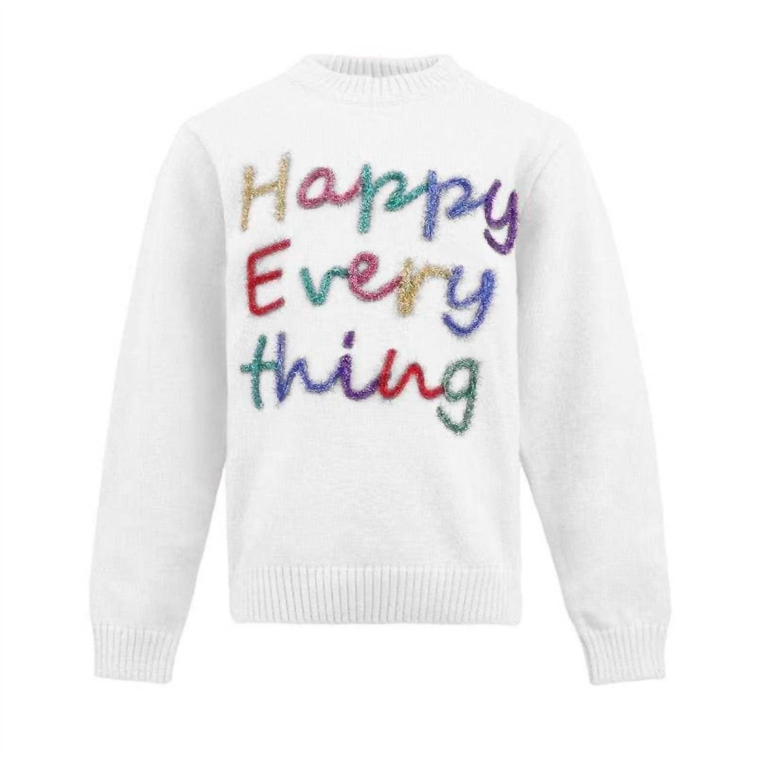 Lola + The Boys - Girls Happy Everything Tinsel Sweater