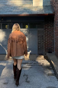 Blue Blush - The Sawyer Suede Fringe Jacket