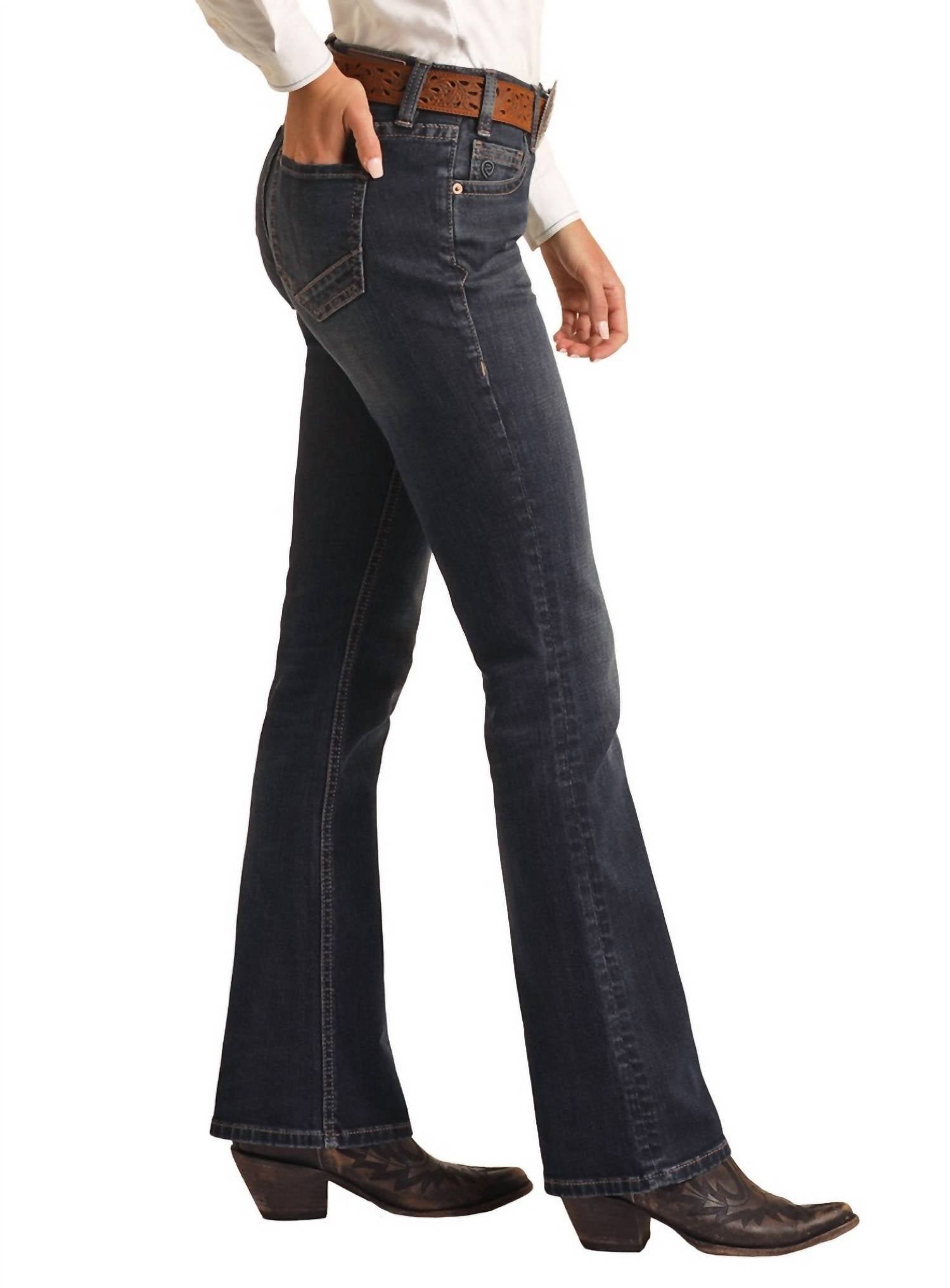 Rock & Roll Denim - Women's Mid Rise Regular Fit Riding Jeans