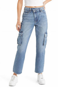 Hidden - Crossover High Waist Cargo Jeans