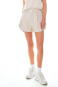 Grey Lab - High-waisted Faux Leather Shorts