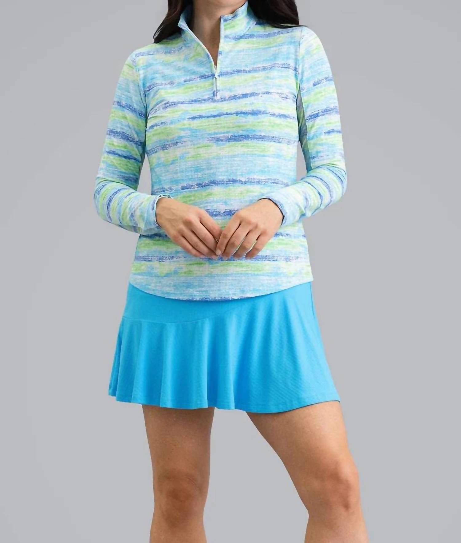 Ibkul - Women's Long Sleeve Mock Neck Top