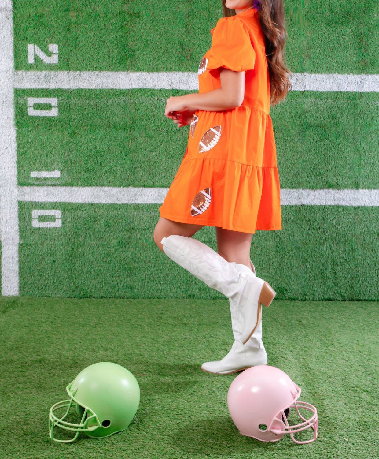 Lula the Label Sequin Football Dress in orange - women's dress - view 6