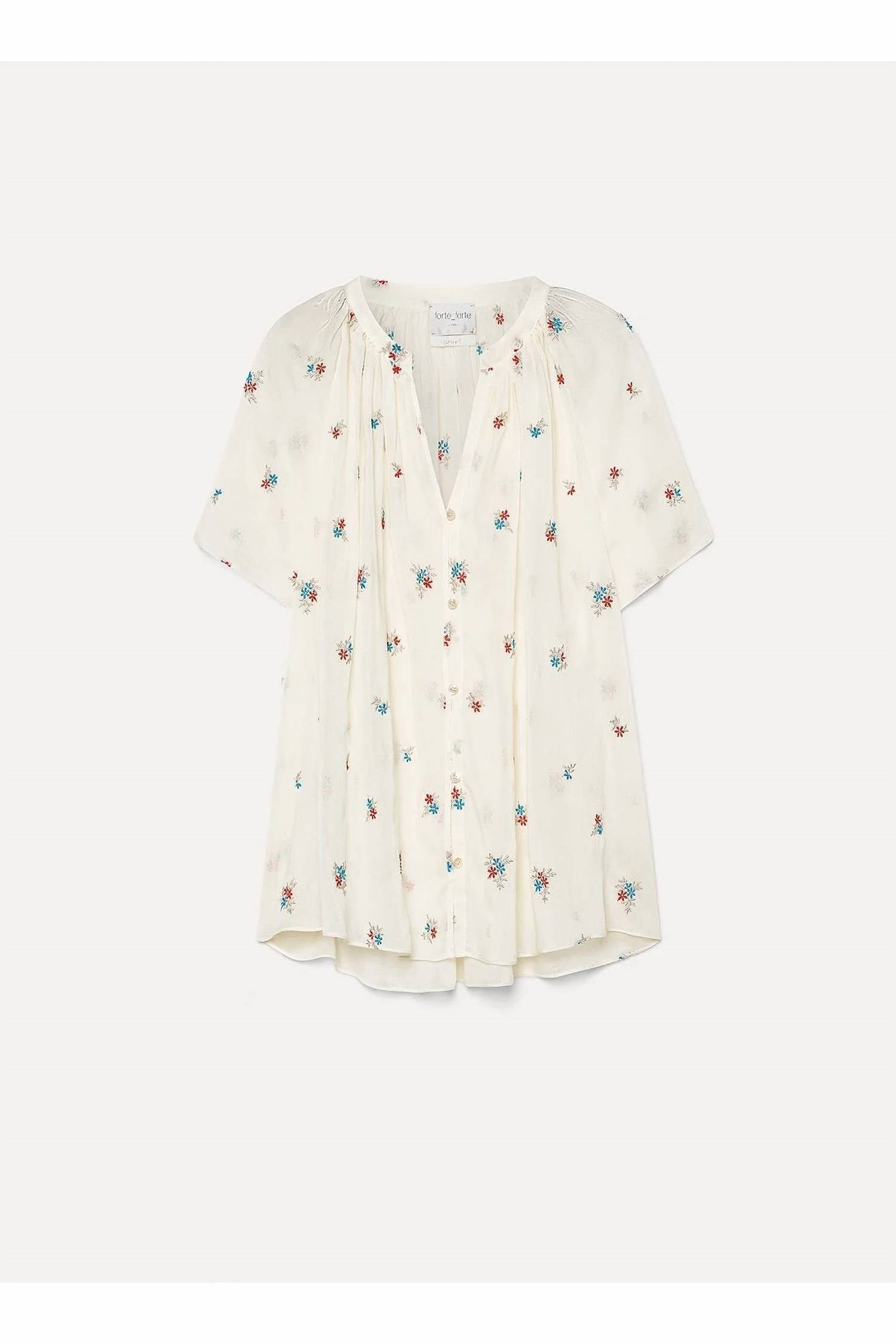 Forte Forte - Petites Fleurs Embroidery Voile Bohemian Shirt