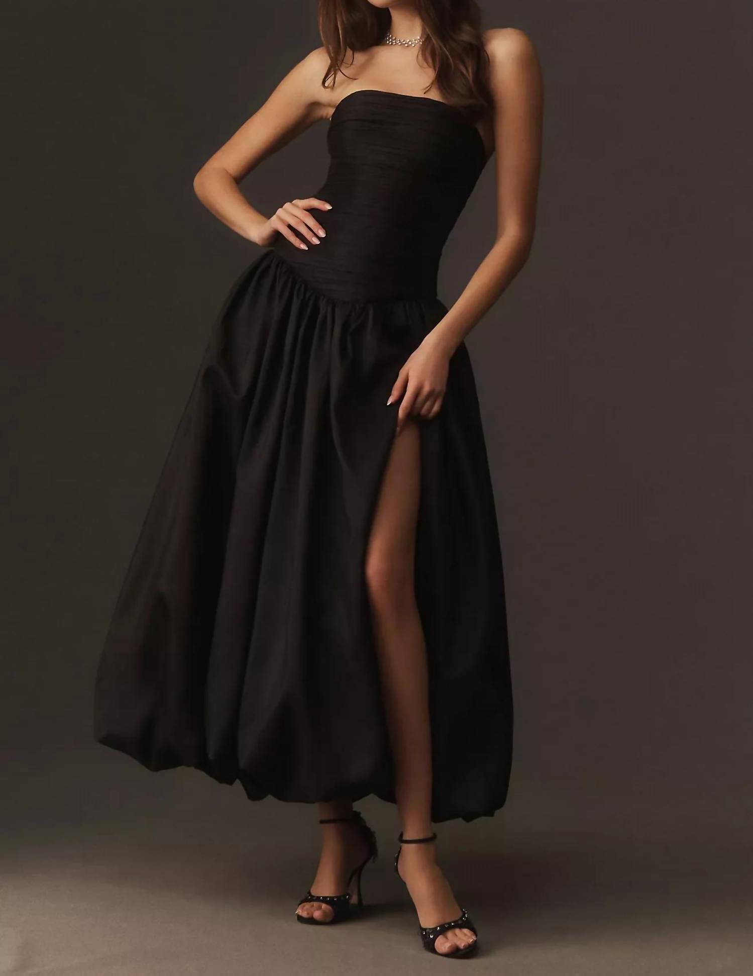 Hutch - Georgina Strapless Rucheddrop-waist Maxi Dress