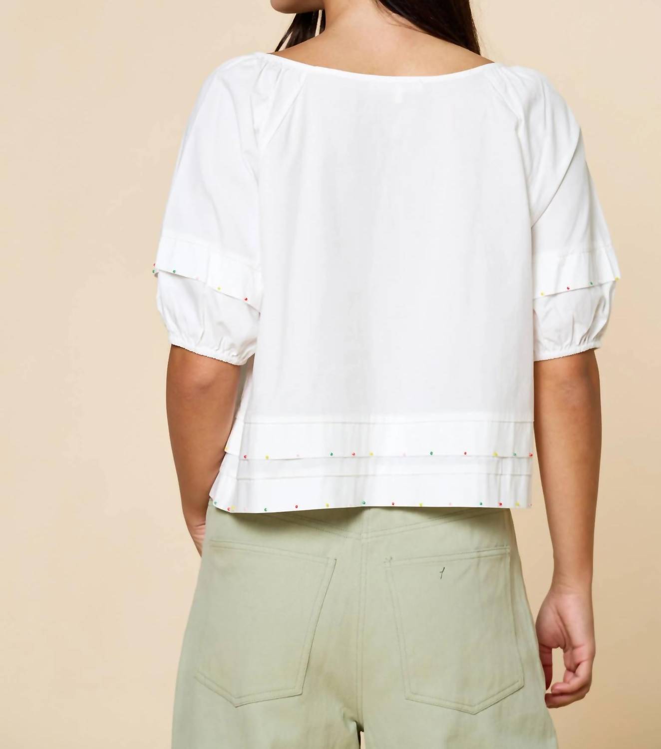 Lalavon - Tassel Tie Blouse