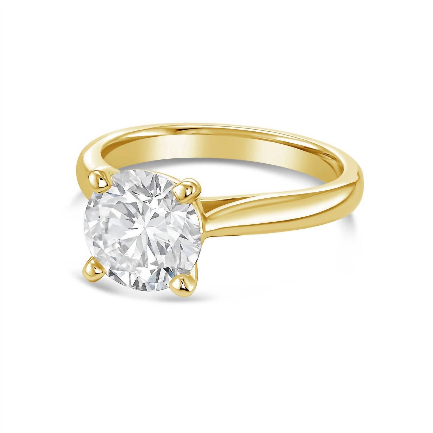 Diana M Jewels - Lab-grown Round-cut Diamond Solitaire Ring With Four-prong Setting - 5.00 Ct