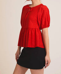 Gilli - Ava Front Tie Baby Doll Top