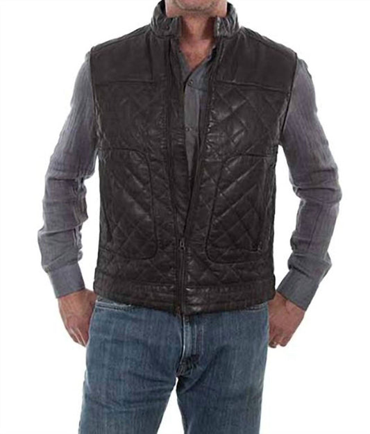 Scully - Men's Lambskin Leather Black Vest