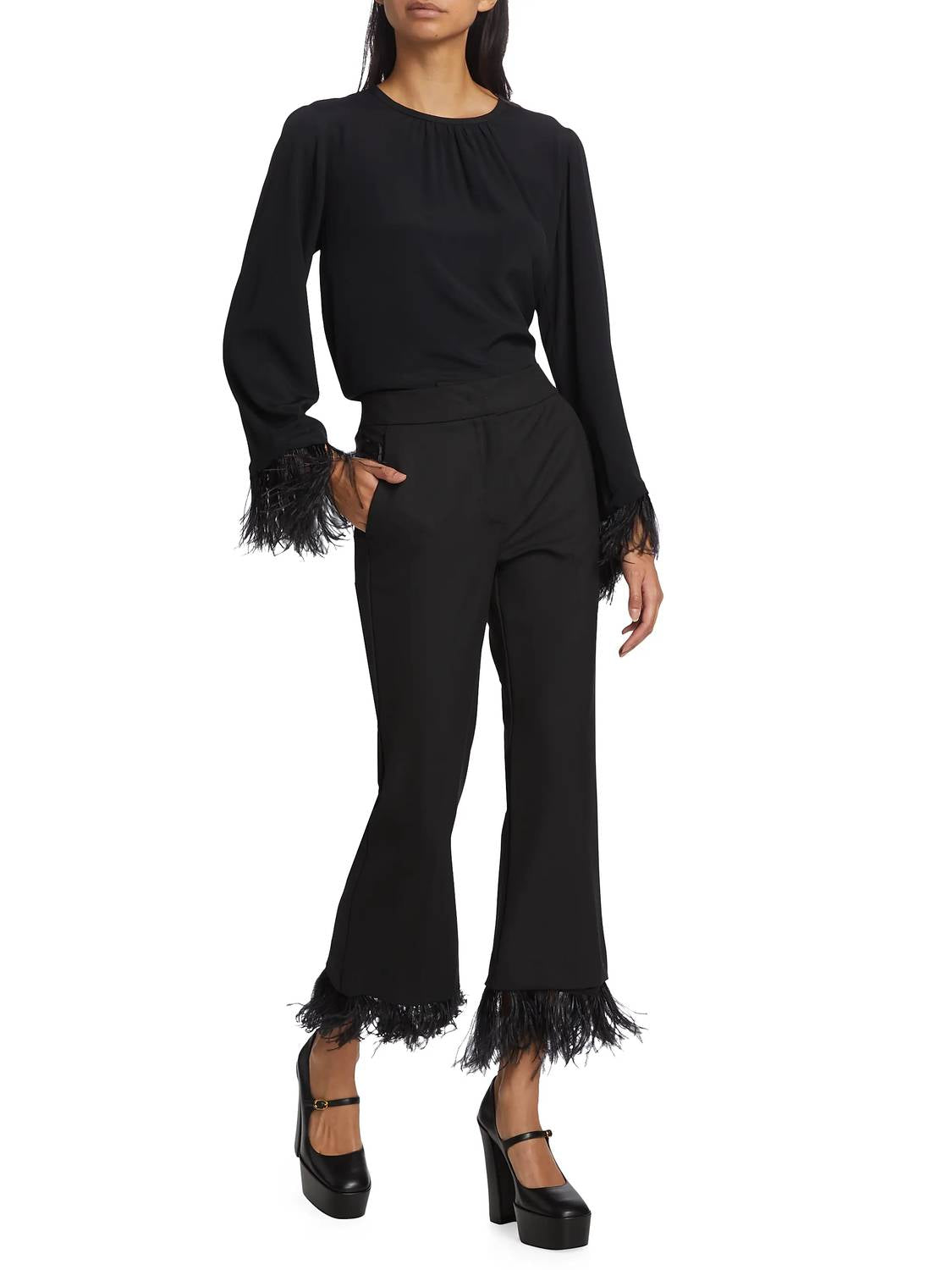 Marella - Edoardo Pant With Feather Trim
