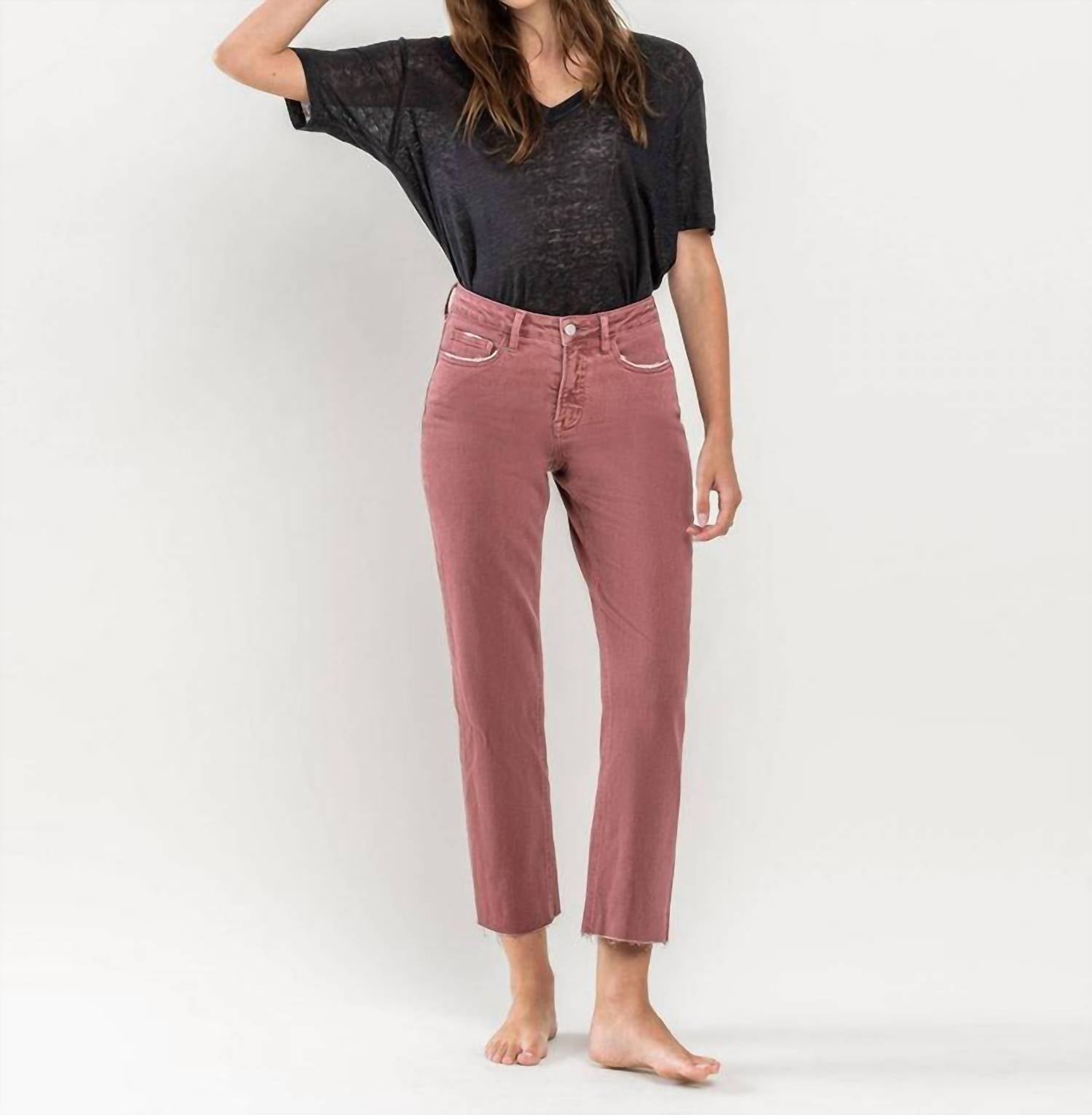 Lovervet - Tummy Control High Rise Crop Straight Jeans