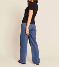 BOODY Ribbed Crew Neck T-shirt in black - women's t-shirt - detail view