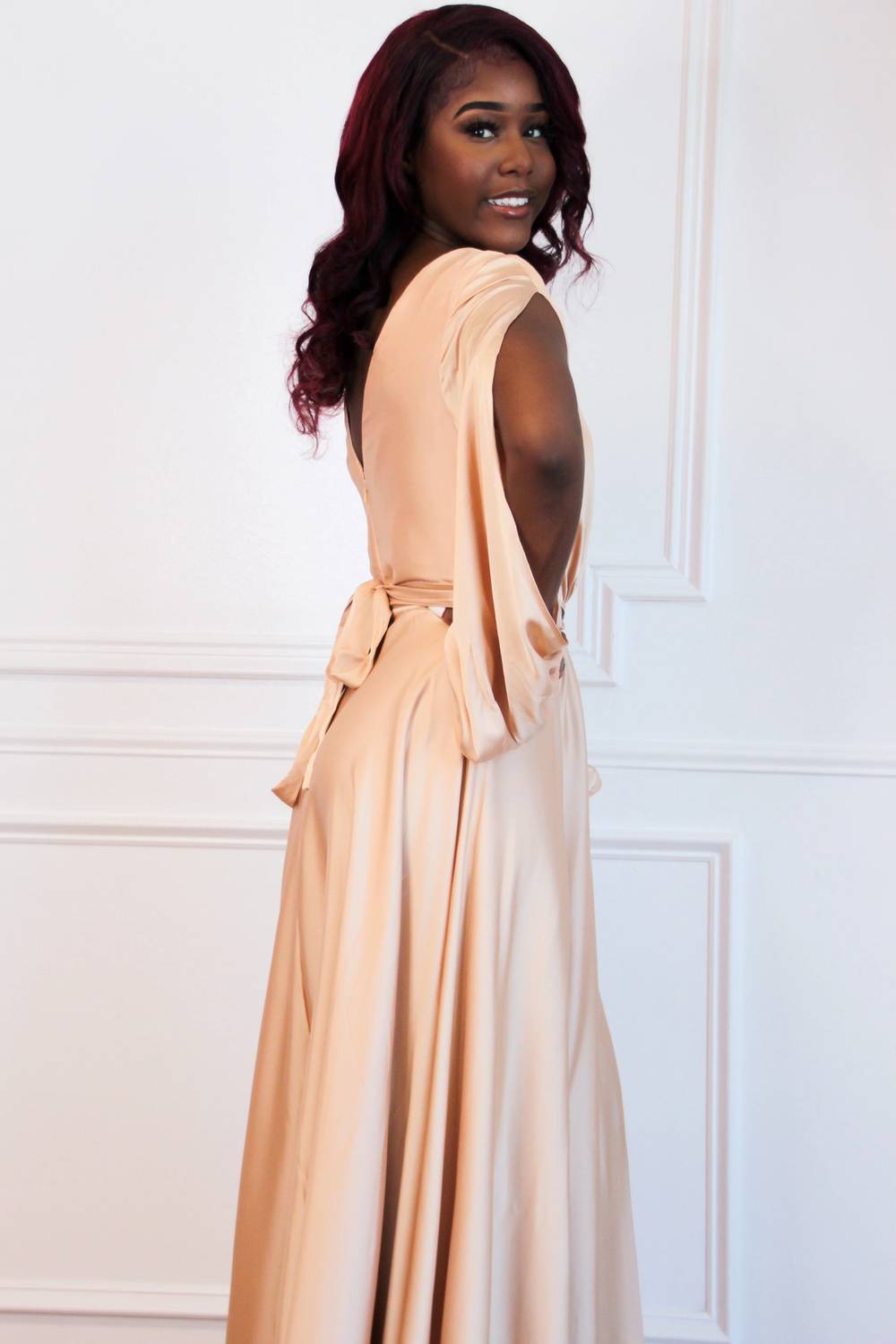 Cinderella Divine - Scarlett Long Sleeve Slit Formal Dress