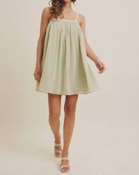 In February Jade Mini Dress in serene misty sage hue - women's dress - alternate view