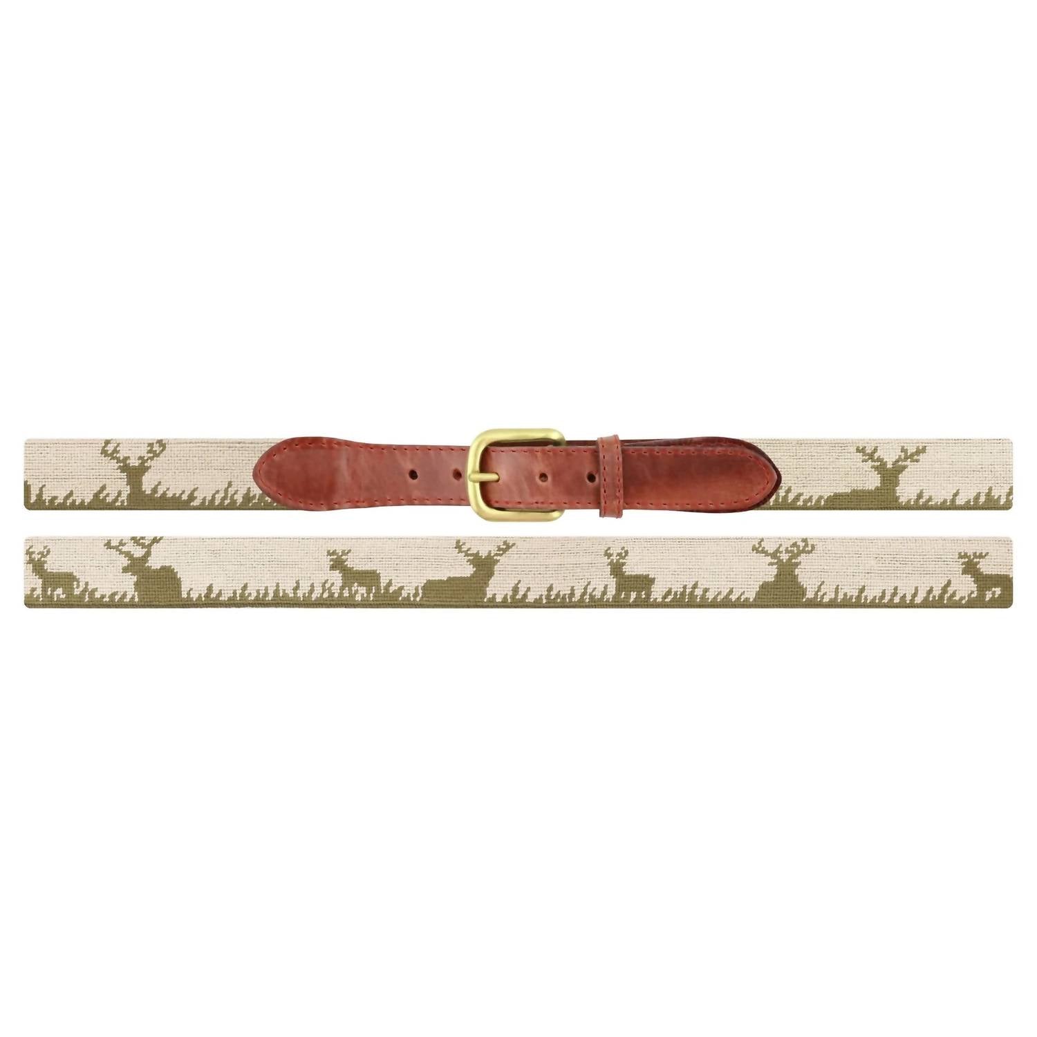 Smathers & Branson - Men's Needlepoint Deer Hunting Belt