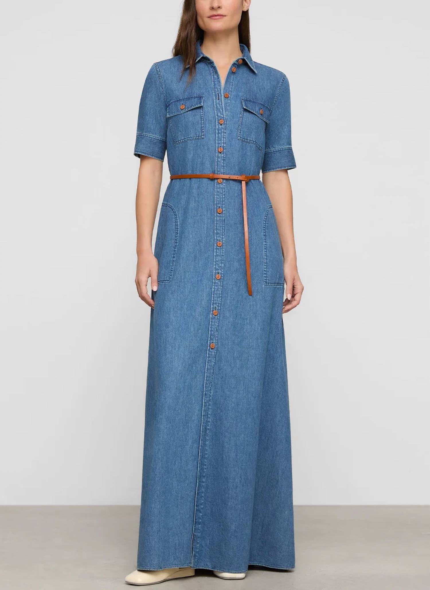 Lafayette 148 - Patch Pocket Maxi Shirtdress