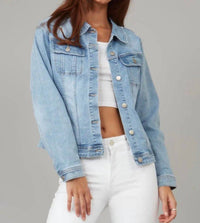LOLA JEANS Classic Denim Shirt in blue - women's jacket