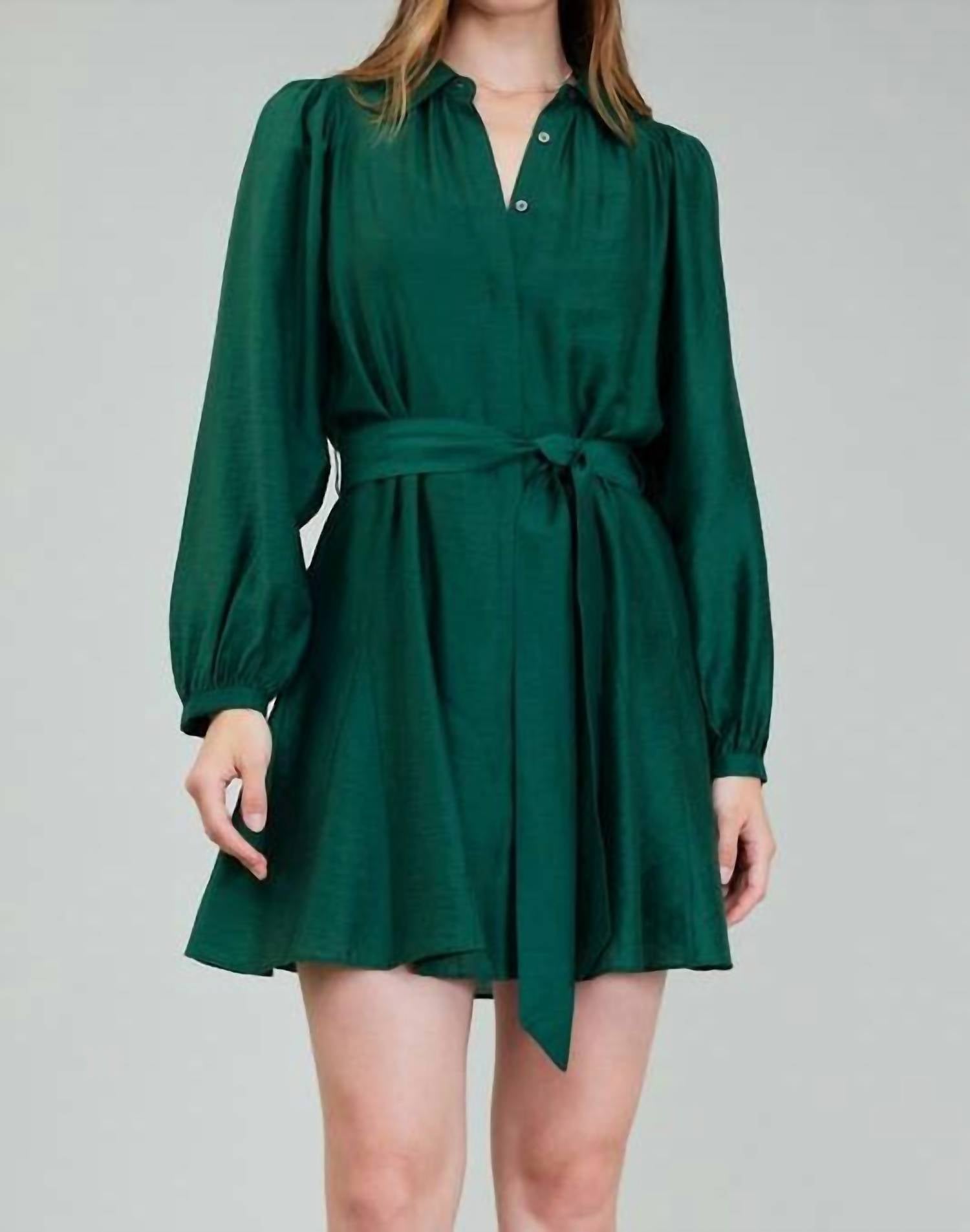current air Mini Shirt Dress in jewel green - women's dress