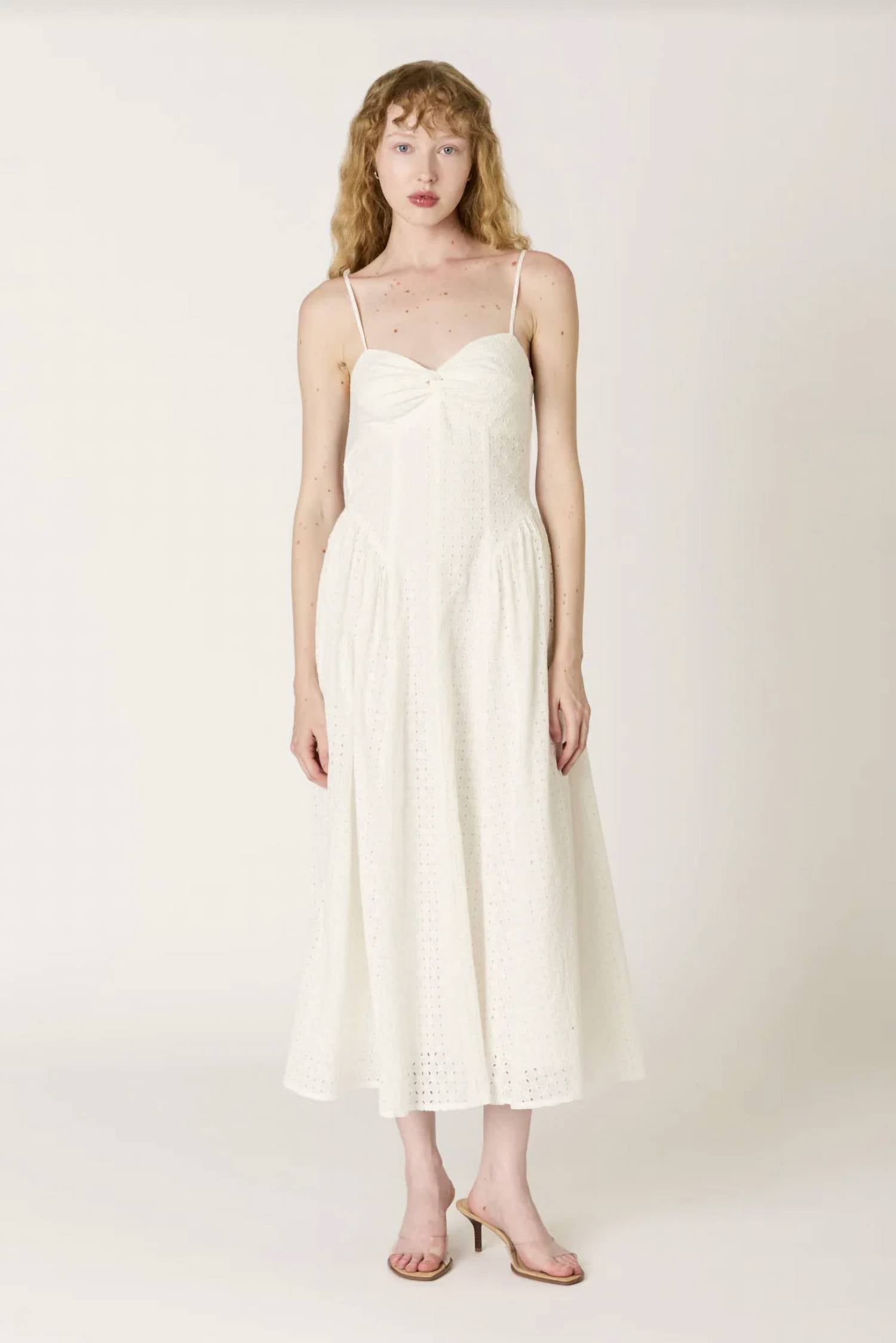 Nia - Destene Eyelet Midi Dress