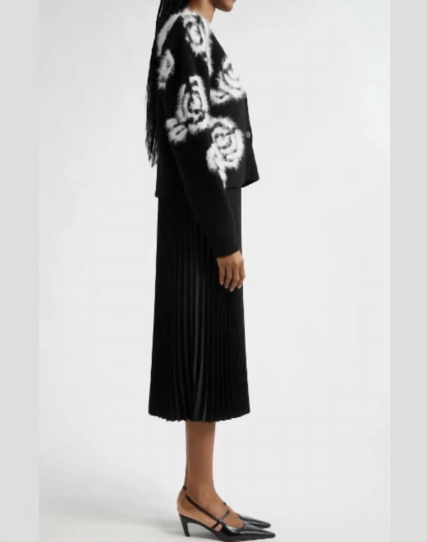 Cinq A Sept - Aerin Fuzzy Cardigan And Pleated Midi Dress