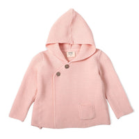 VIVERANO Organics Kid's Milan Pastel Hooded Sweater Knit Jacket in blush - item