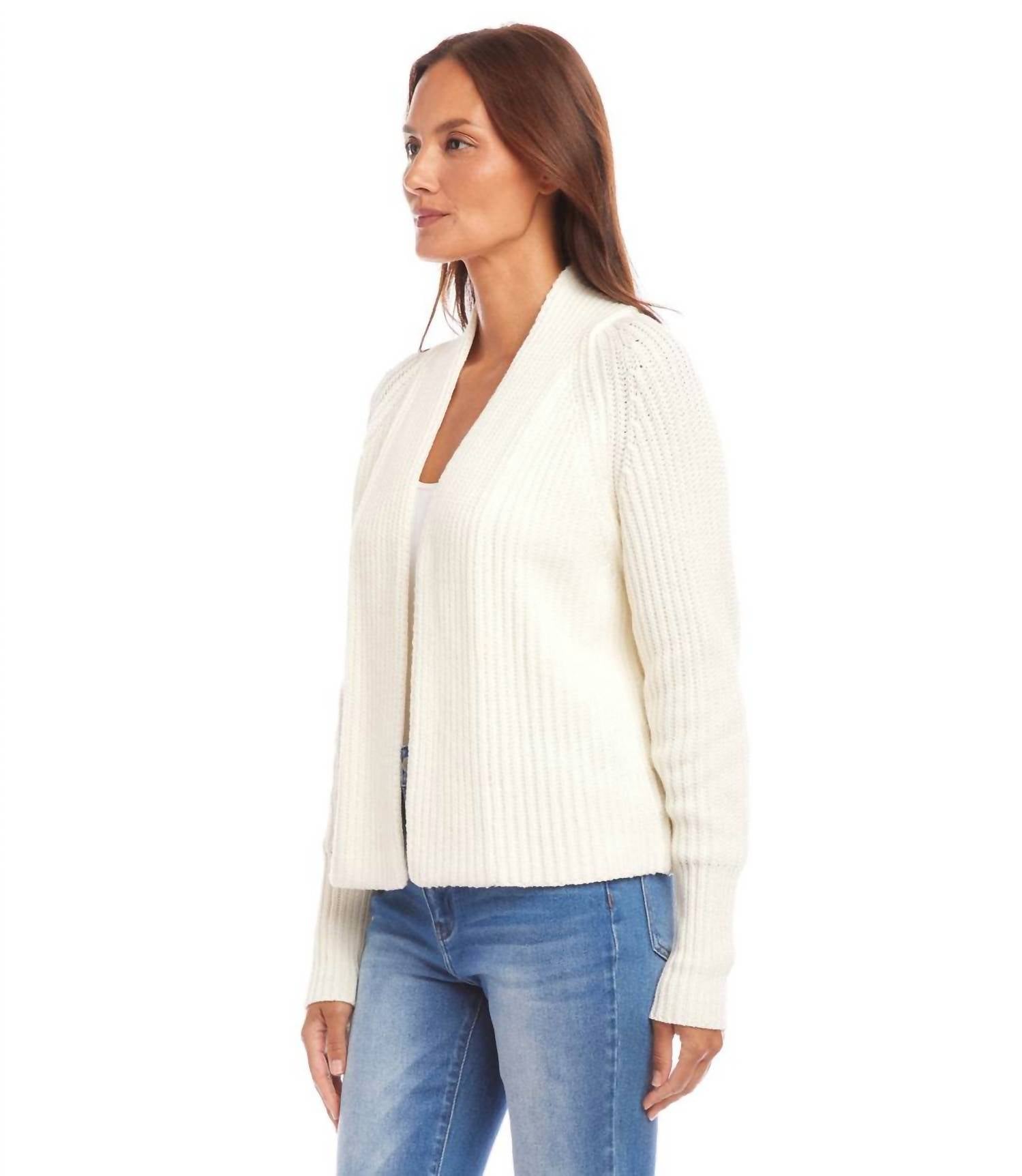 Karen Kane - Cropped Open Front Cardigan Sweater