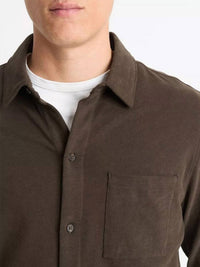 Vince - Sueded Cotton Jersey Button-front Shirt