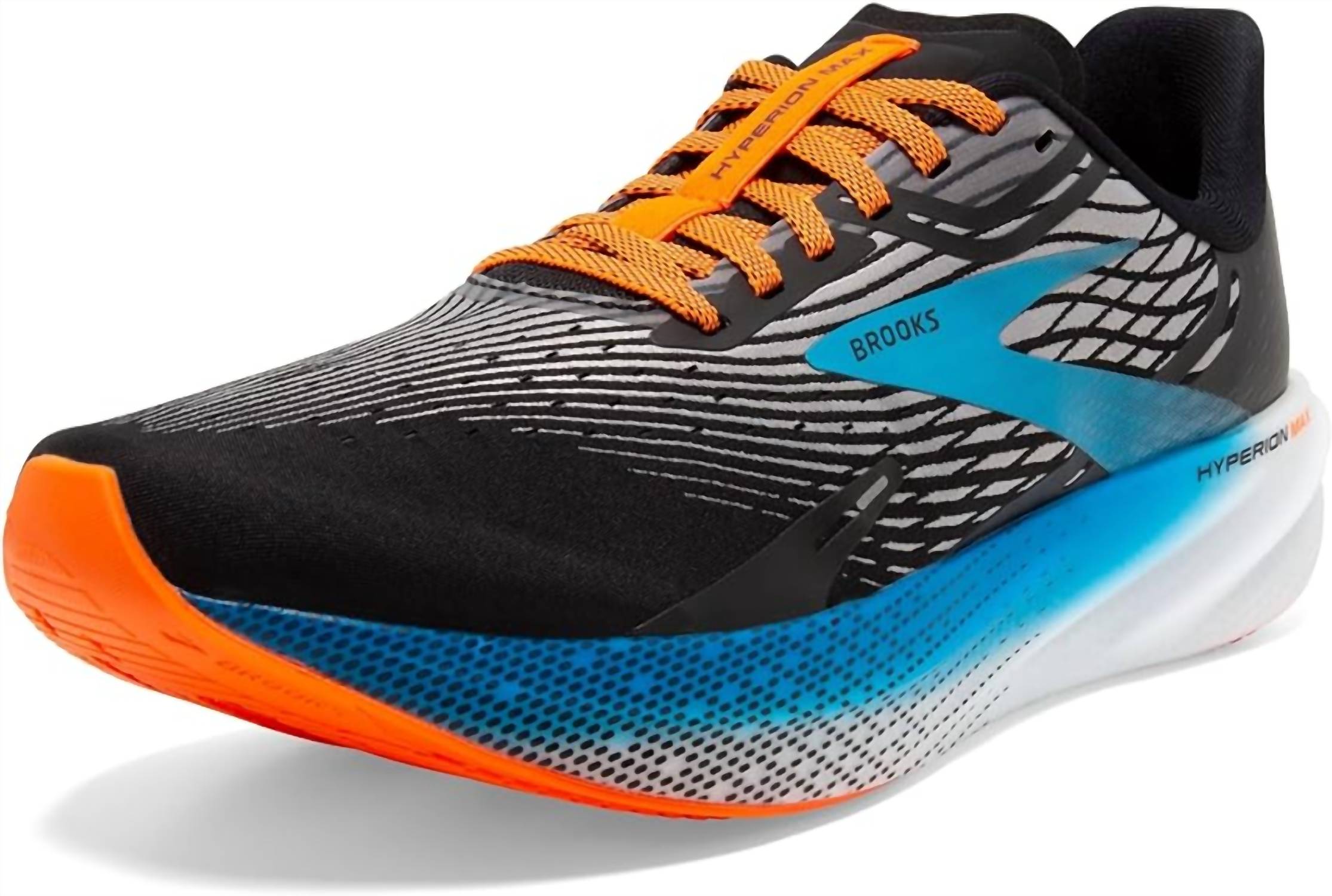 BROOKS Men's Hyperion Max Running Shoes in black grey orange clown fish - men's shoe - view 5