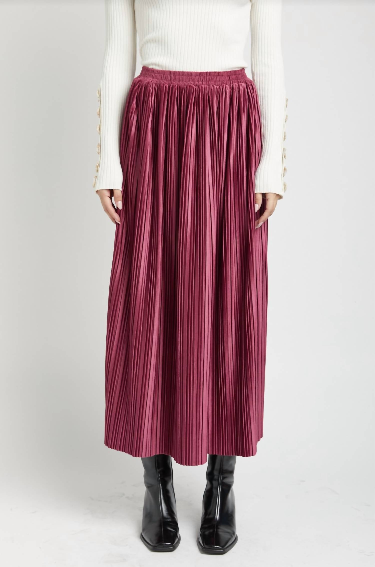 En Saison - Rozlyn Pleated Midi Skirt