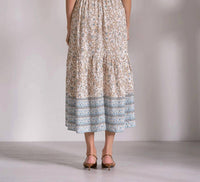 Elan - Whimsy Print Elastic Waist Maxi Dress