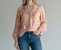 Elan - Print Button Blouse