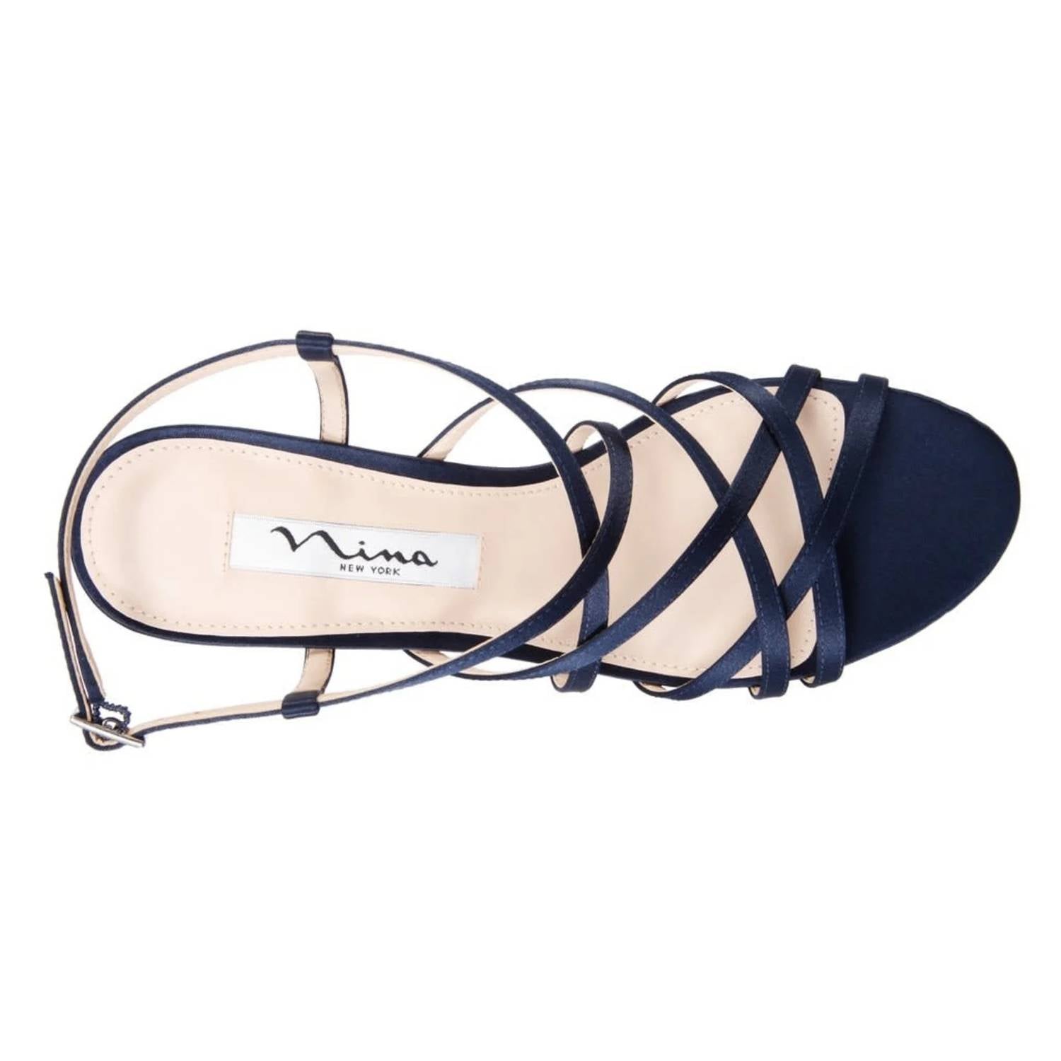 Nina - Women's Neptune Satin Strappy Evening Heels