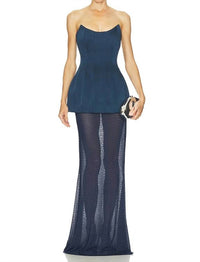 REBECCA VALLANCE Elivera Corset Top in navy - women's blouse - view 4