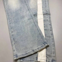 Laurenelle Men's Logo Stripe Tapered Jeans in blue - men's jeans - alternate view