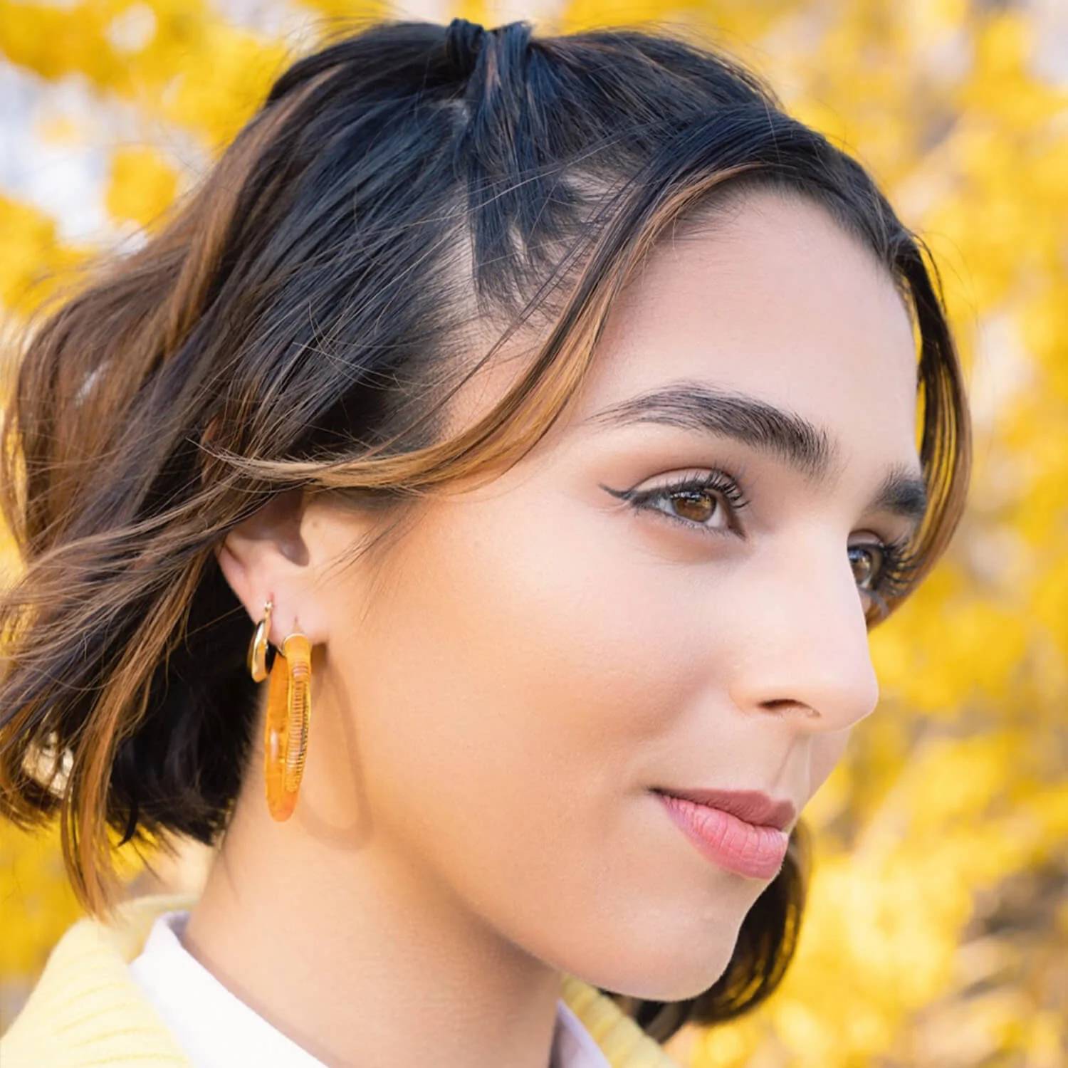 Gold & Honey - Women's Instyle Lucite Hoop Earrings